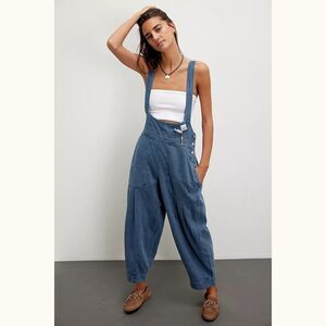 Free People We The Free Felix Tapered Overalls Jumpsuit Pinafore Barrel L 286278